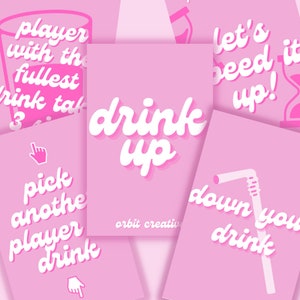 DRINK UP! Drinking Game | Digital Download with 30 Cards, Printable