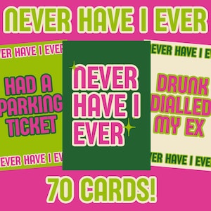 ¡Nunca he bebido juego de cartas / 70 cartas! / Descarga digital