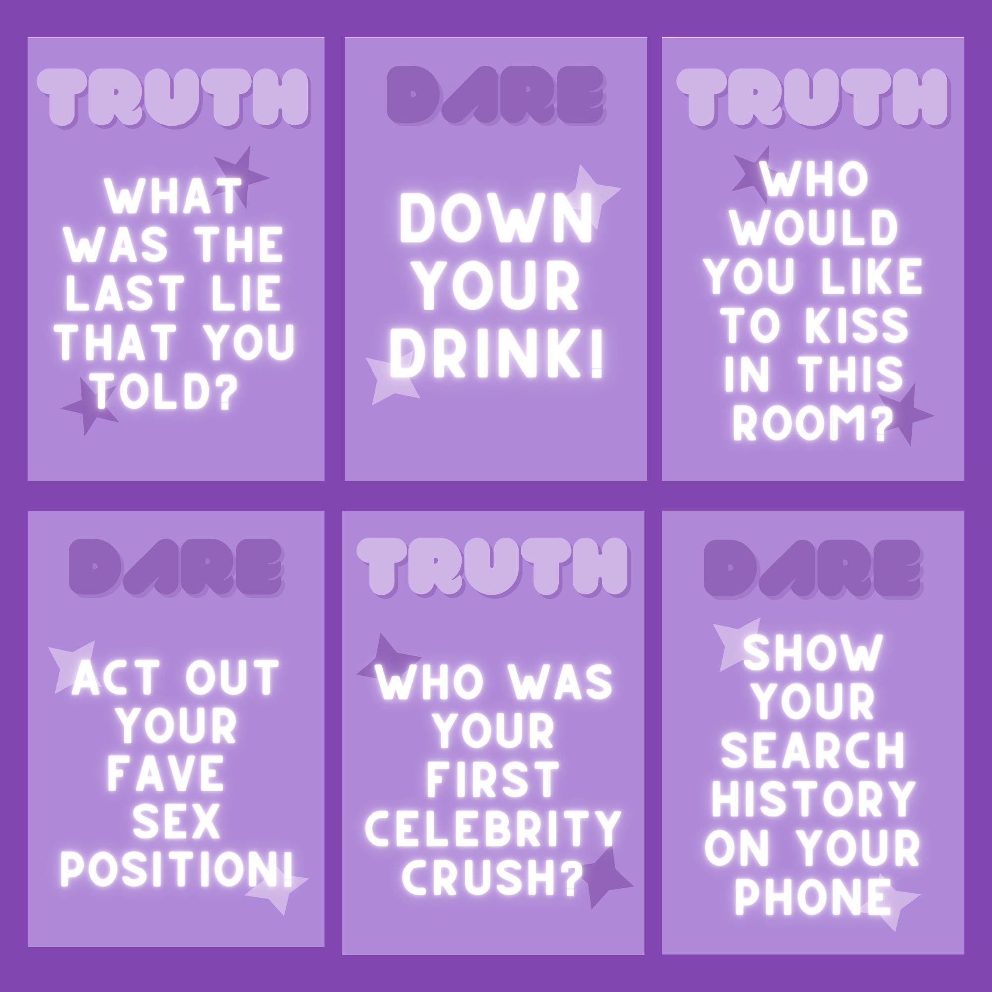 Do Not Play Truth Or Dare At 3am TRUTH OR DARE | Card Game | Digital Download, Printable | 20 Cards! - Etsy