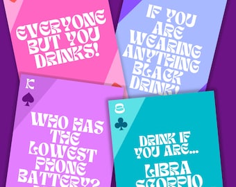 HIT THE DECK! Drinking Game | Deck of Cards featuring fun drinking game questions! | Digital Download