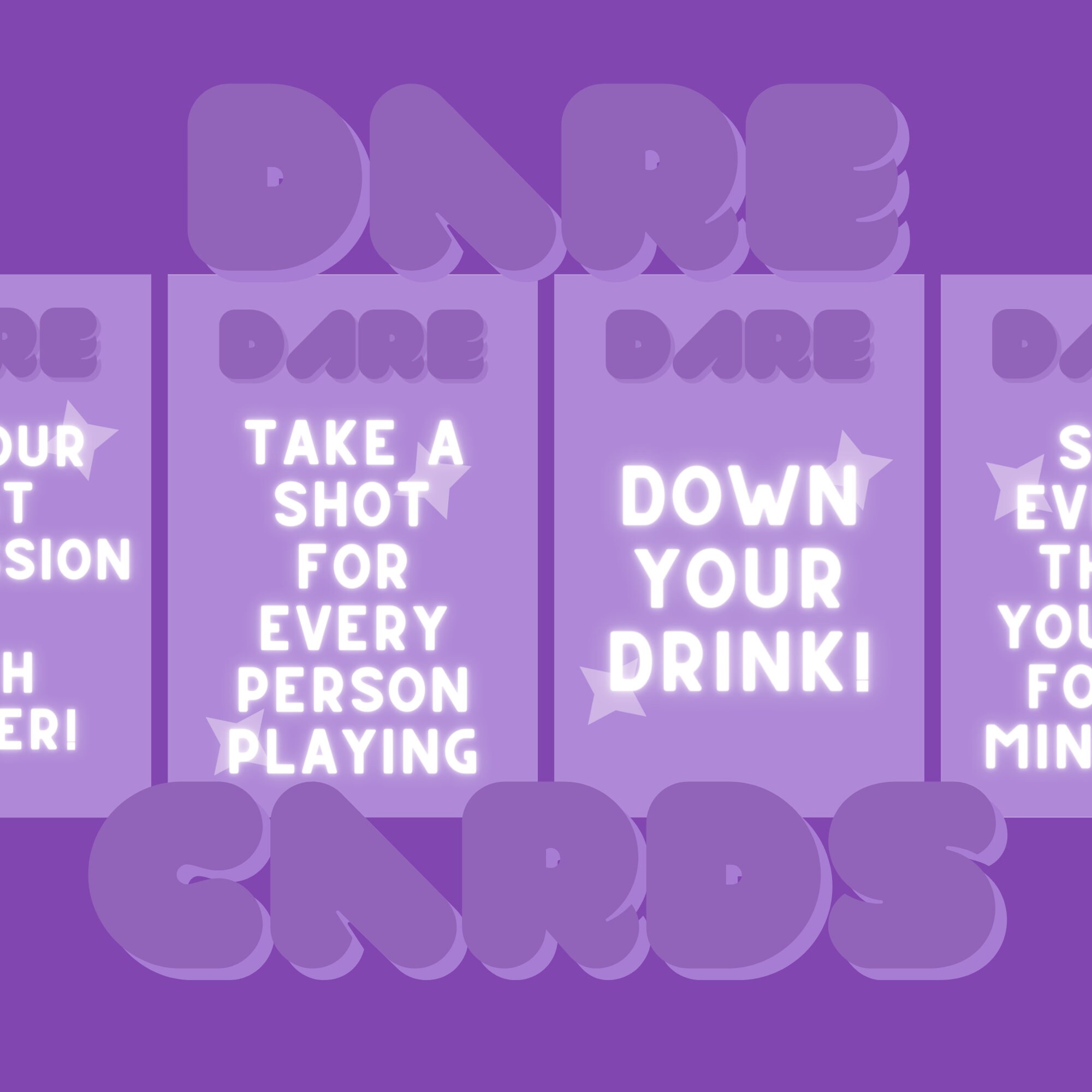 Truth or dare card game digital download printable 20 cards etsy