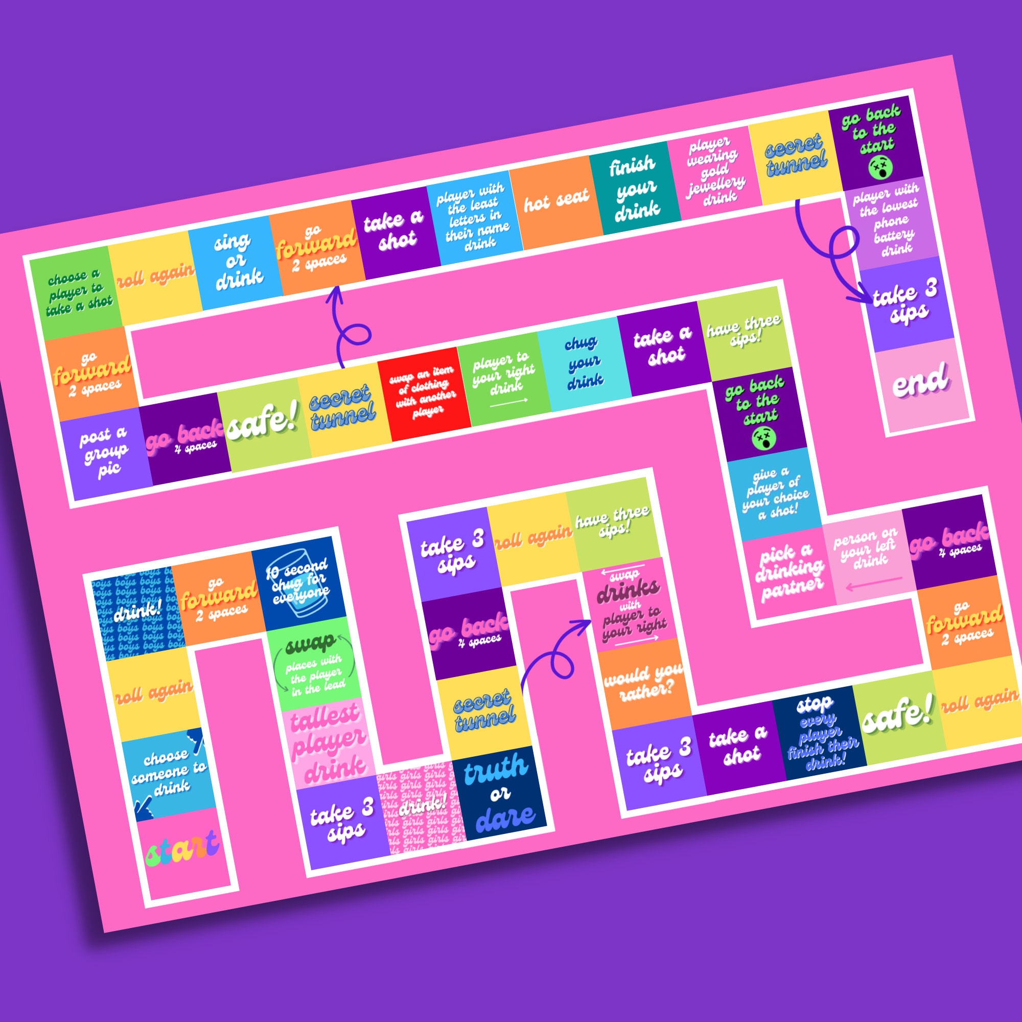 Drinks on Board A3 Board Game Digital Download Printable Etsy