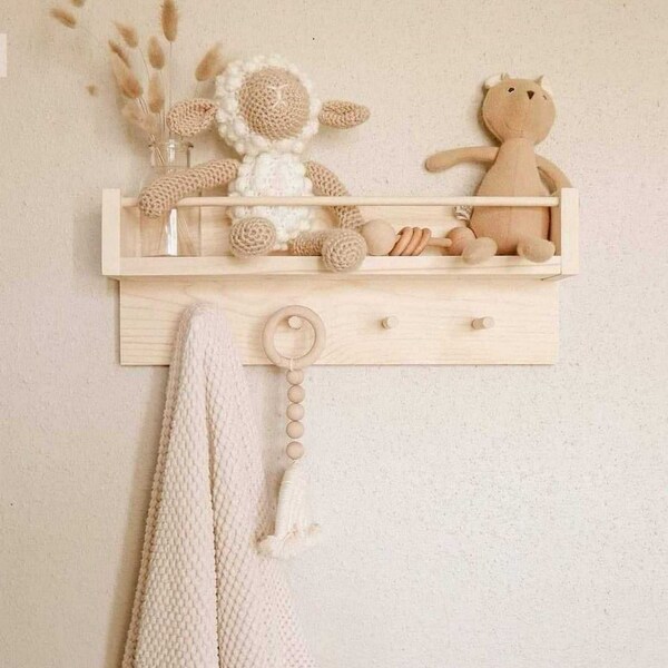 Nursery Shelf With Rod Etsy