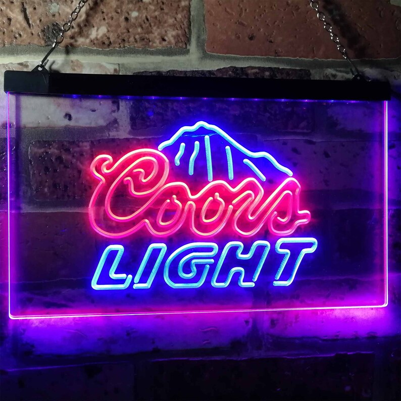 Coors Light Mountain Beer Bar Novelty LED Neon Sign Blue Red Etsy