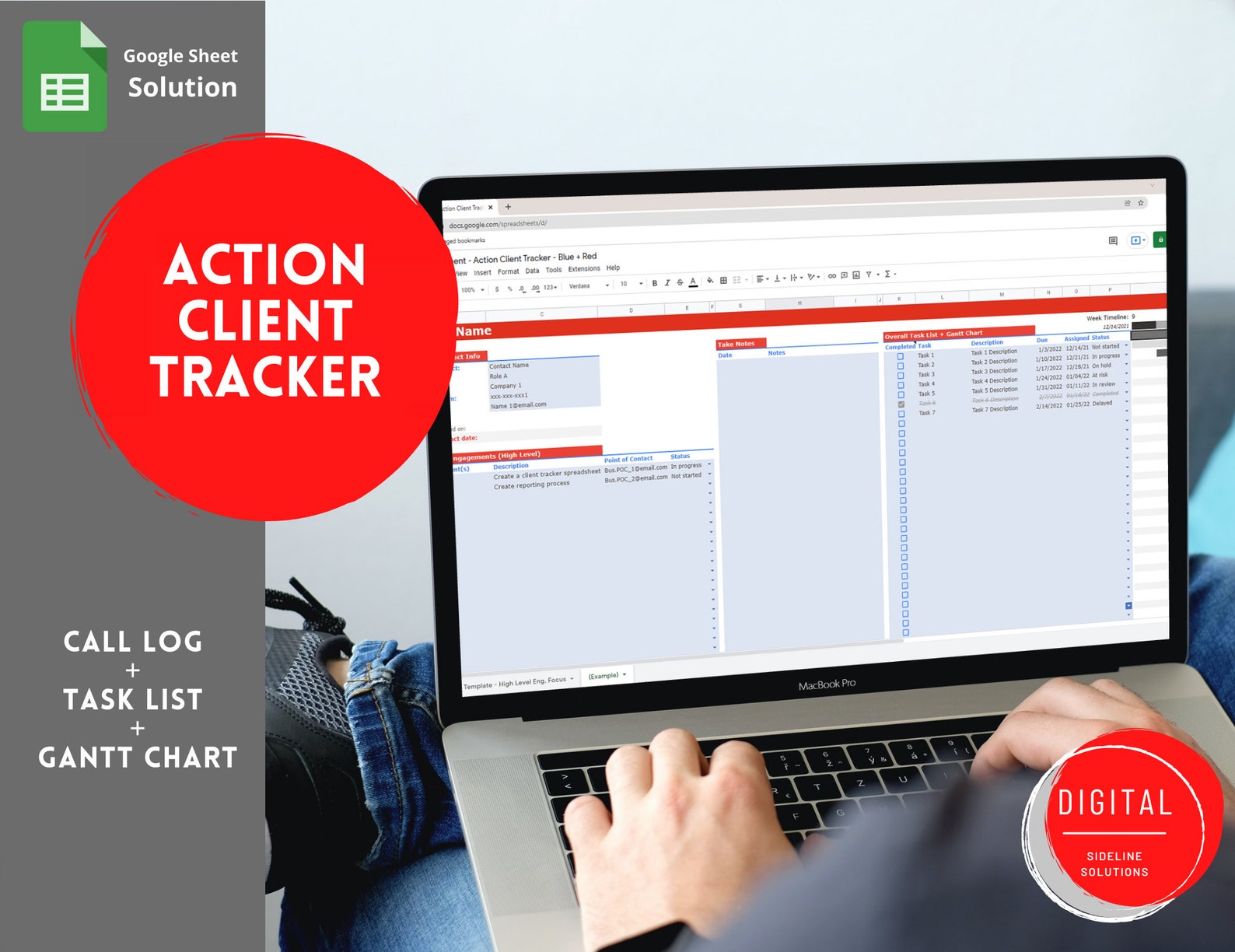 Engagement Client Tracker Template | Centralized Sheet | Gantt Chart ...