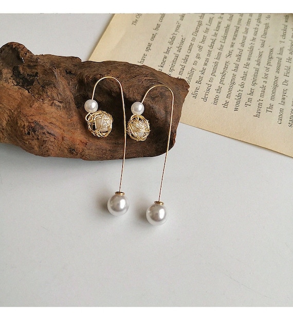 Detachable pearl drop sale earrings