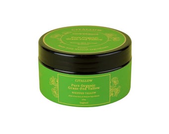Pure 100% Whipped Tallow Balm - Organic Grass Fed Natural Moisturizer for Dry and Sensitive Skin - Handmade Non-Toxic Skincare