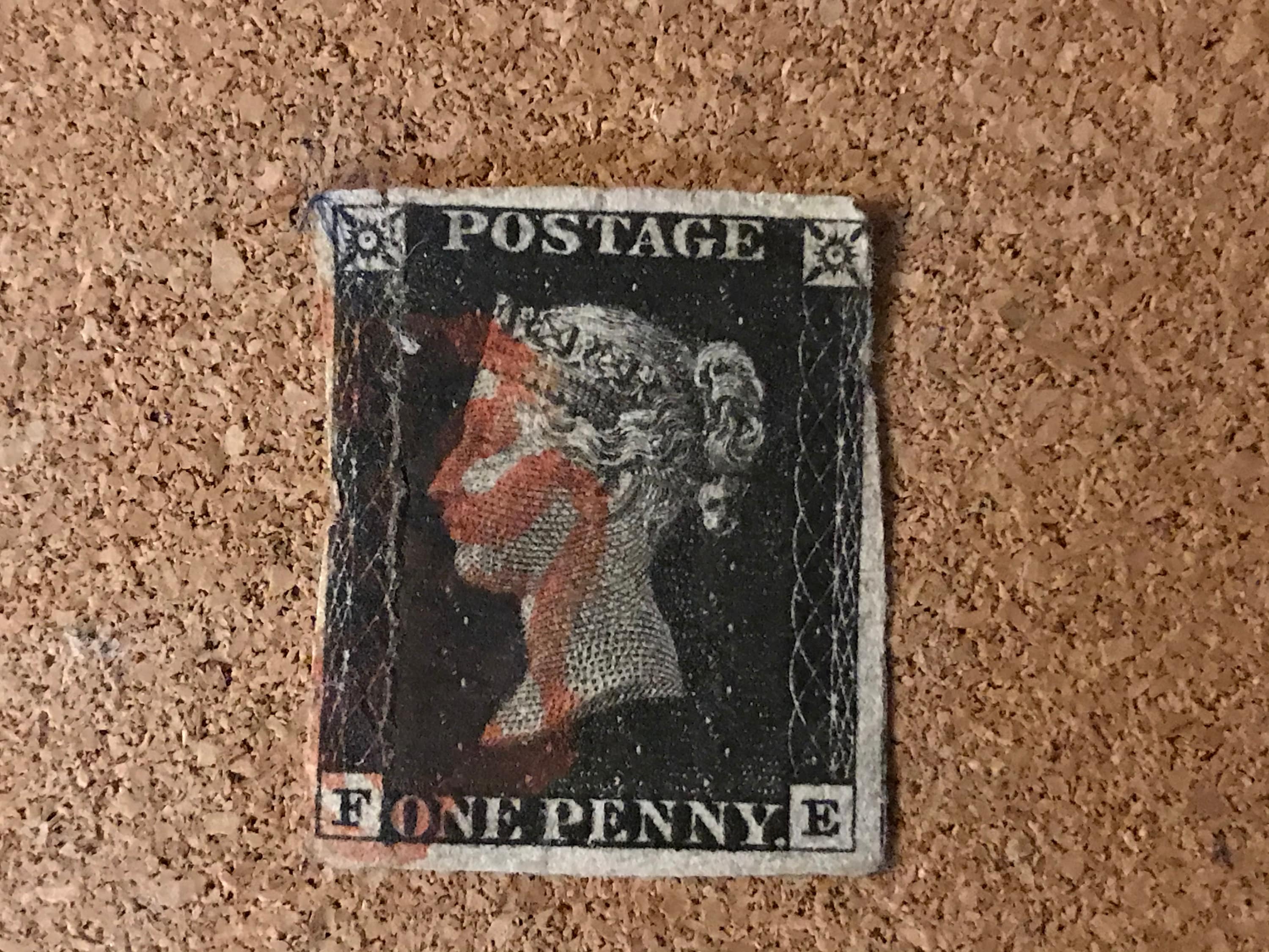 Antique Victorian Penny Black stamp Etsy