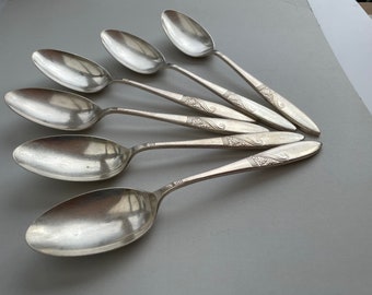 DESERT SPOONS SET of 6, Silver Plated, Vintage