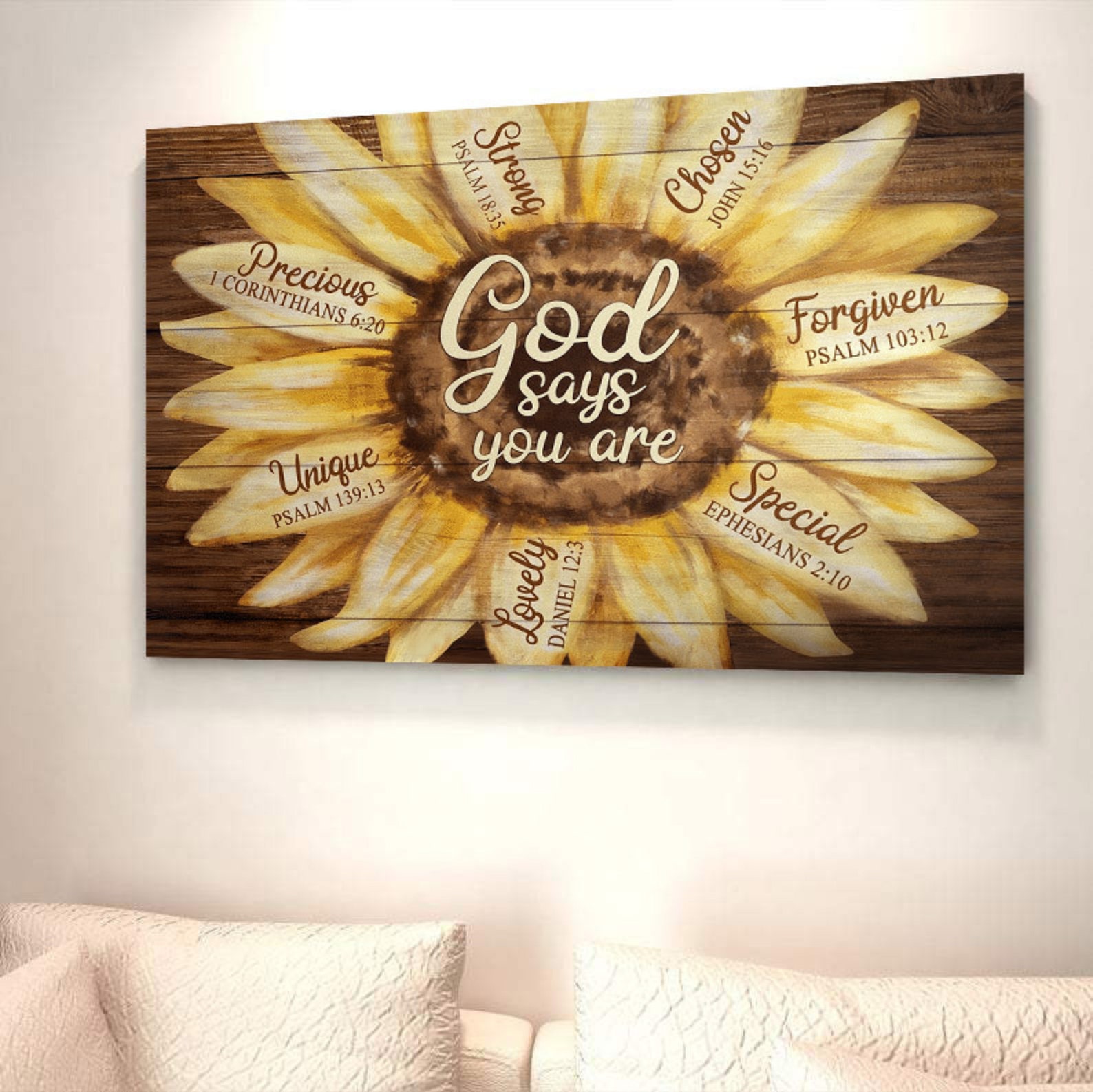 God Says You Are Canvas Sunflower Canvas Jesus Canvas Etsy