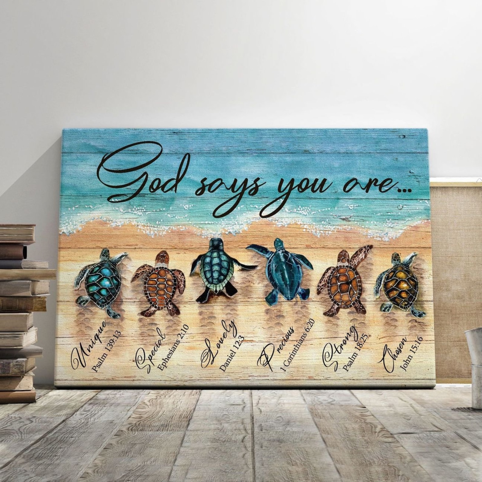 God Says You Are Canvas Turtle Canvas Jesus Canvas Etsy