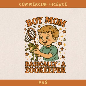 Conception transparente de zookeper png pour élever des garçons, conception rétro amusante pour la fête des mères pour la sublimation et l'impression, graphique de t-shirt sous licence commerciale