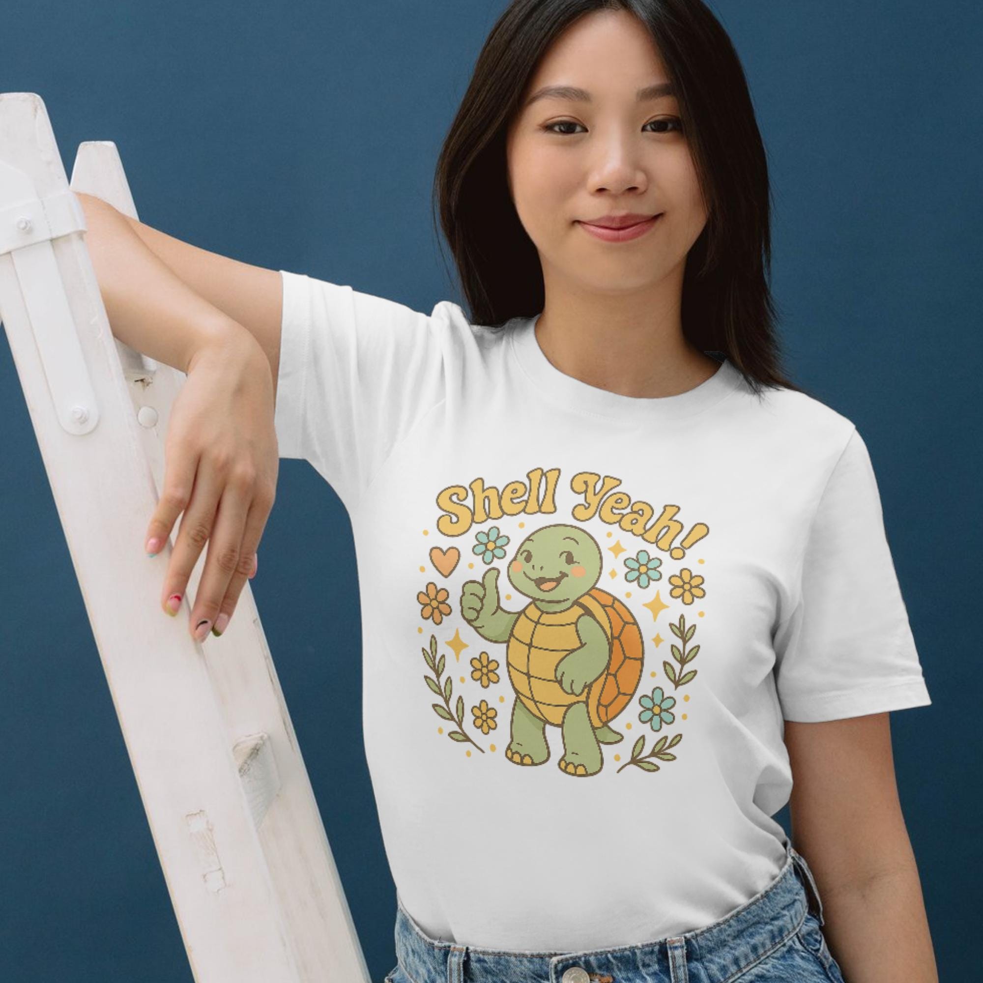 Shell Yeah, Turtle Happy Transparent Design Cozy Mental Health ...