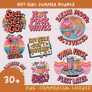 Hot Girl Sommer Shirt Design Bundle, kommerzielles Png Set, lustiger Sommer, lustiger Girly Familien Sommerurlaub