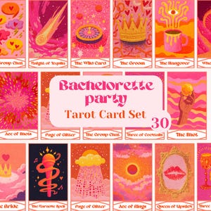 Cartas del Tarot para despedida de soltera: divertido juego imprimible para novias y damas de honor. Regalo personalizado para despedida de soltera. Juego para noche de chicas en PDF.