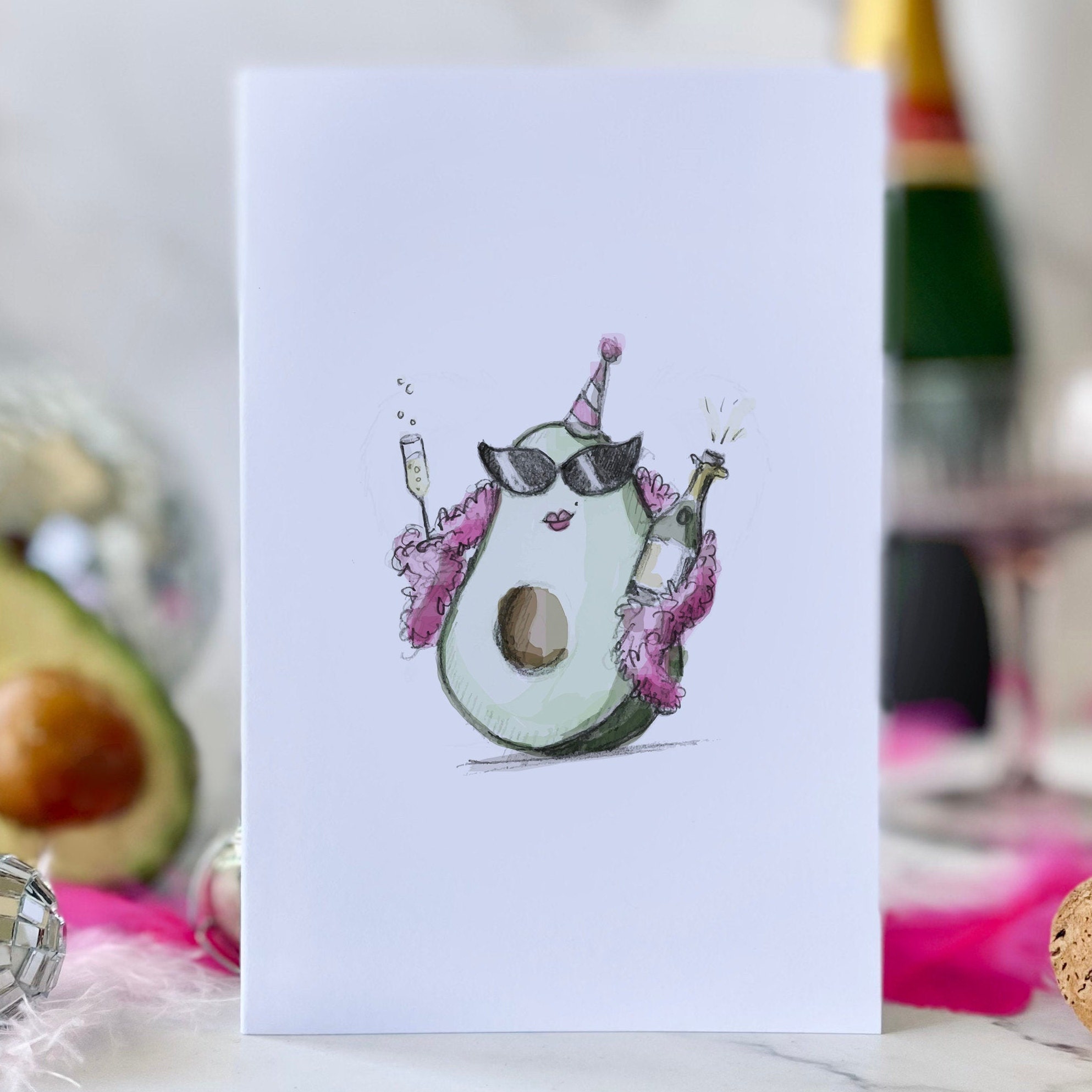 Geburtstag Avocado Karte, Avocado Karte, Lustige Geburtstagskarte