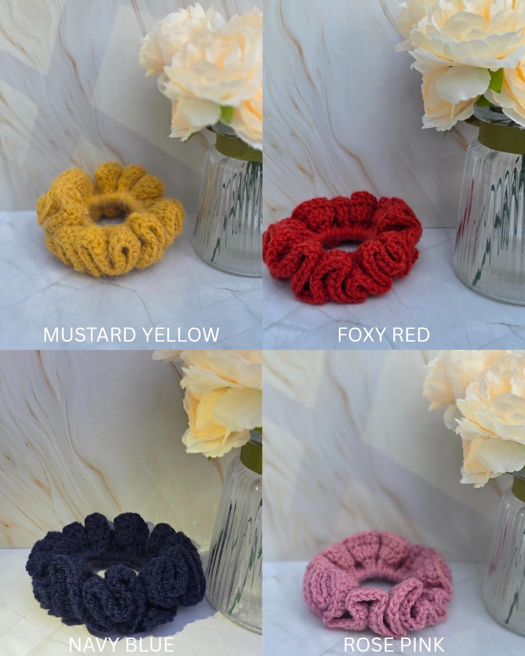 Handmade Crochet Scrunchie: Soft Yarn Hair Tie - Extra Ruffled - Etsy UK