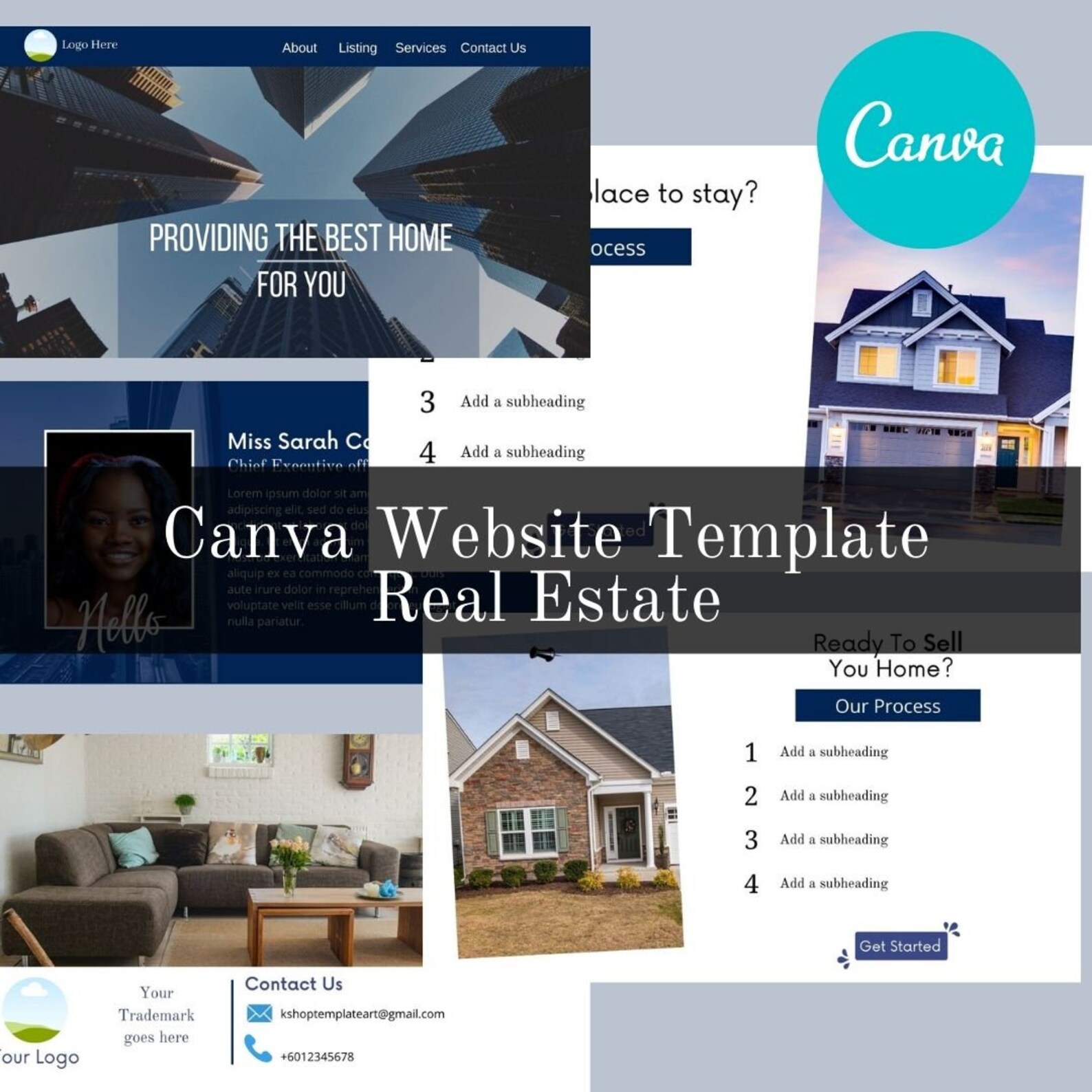 Canva Real Estate site Template for Realtor Real Estate Etsy