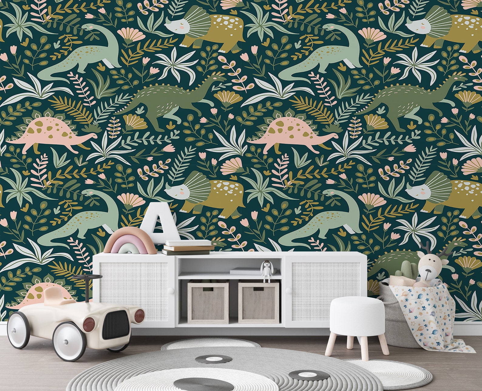 Dinosaur Wallpaper/ Nursery Wallpaper/ Dinosaurs / Wallpaper/ | Etsy