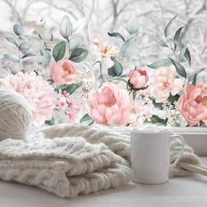 Película para ventanas con privacidad, película estática para ventanas, película para ventanas, vinilo estampado para ventanas, película estática para ventanas, película floral para ventanas