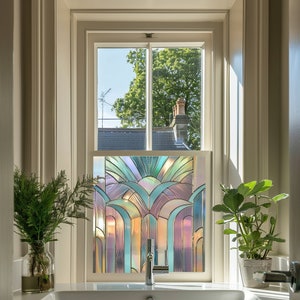 Art Deco Window Film, Privacy Window Film, Kitchen Window Film, Bathroom Window Film, Rainbow Window Film, Stained Glass Window Film