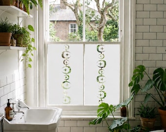 Pellicule décorative pour fenêtre d'intimité moderne du milieu du siècle, design découpé