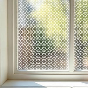 Frosted Privacy Window Film, Patterned Privacy Window Film, Patterned Window Vinyl, Static Cling Window Film, Frosted Window Cling