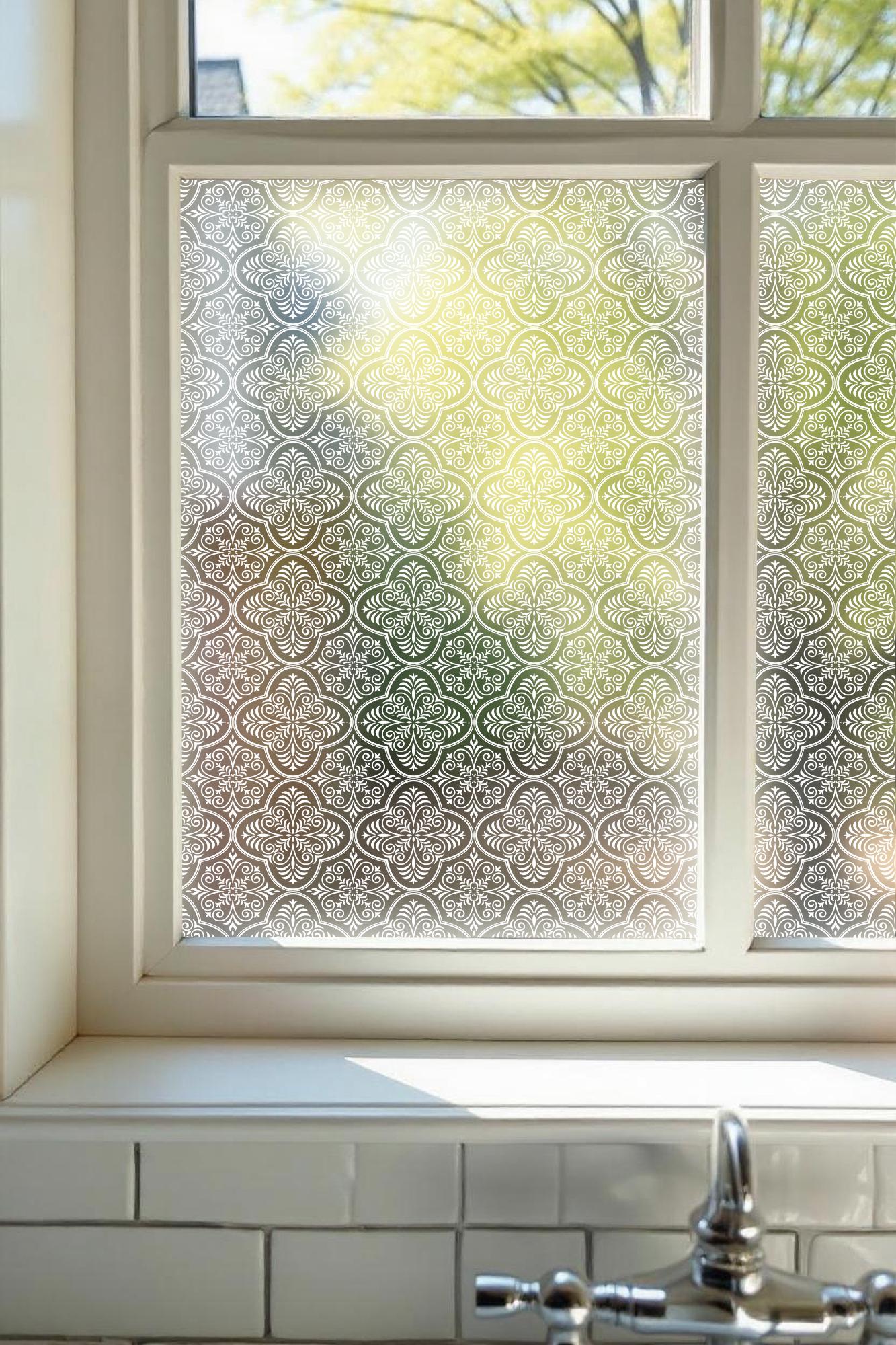 Frosted Privacy Window Film, Static Cling Privacy Window Film, Window Film, Patterned Window Vinyl, Static Cling, White Privacy Window Film
