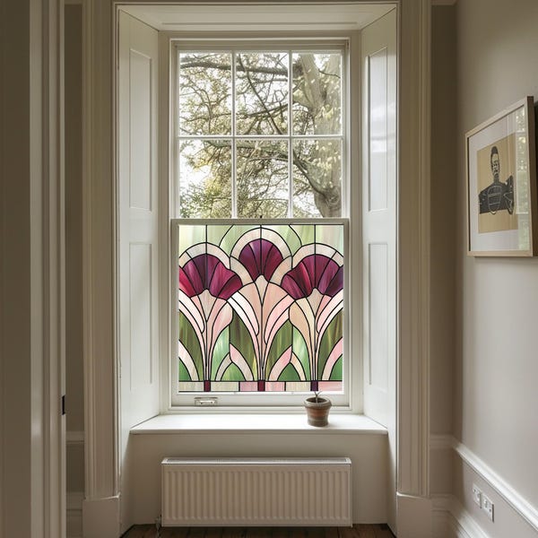 Art Deco Window Film, Privacy Window Film, Window Film, Decorative Window Film, Patterned Window Film, Coloured Window Film, Stained Glass