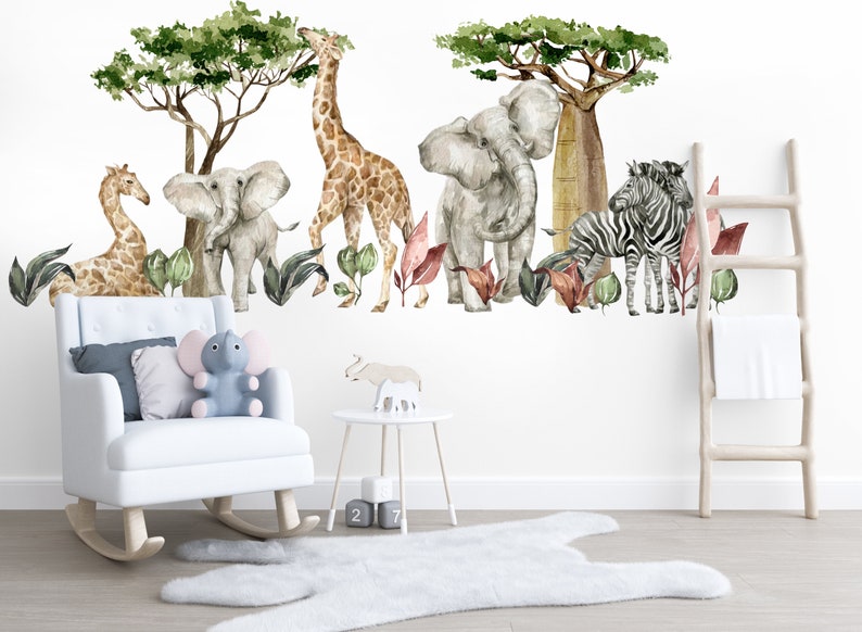 Nursery Wall Stickers Jungle Animal Wall Stickers Safari Etsy