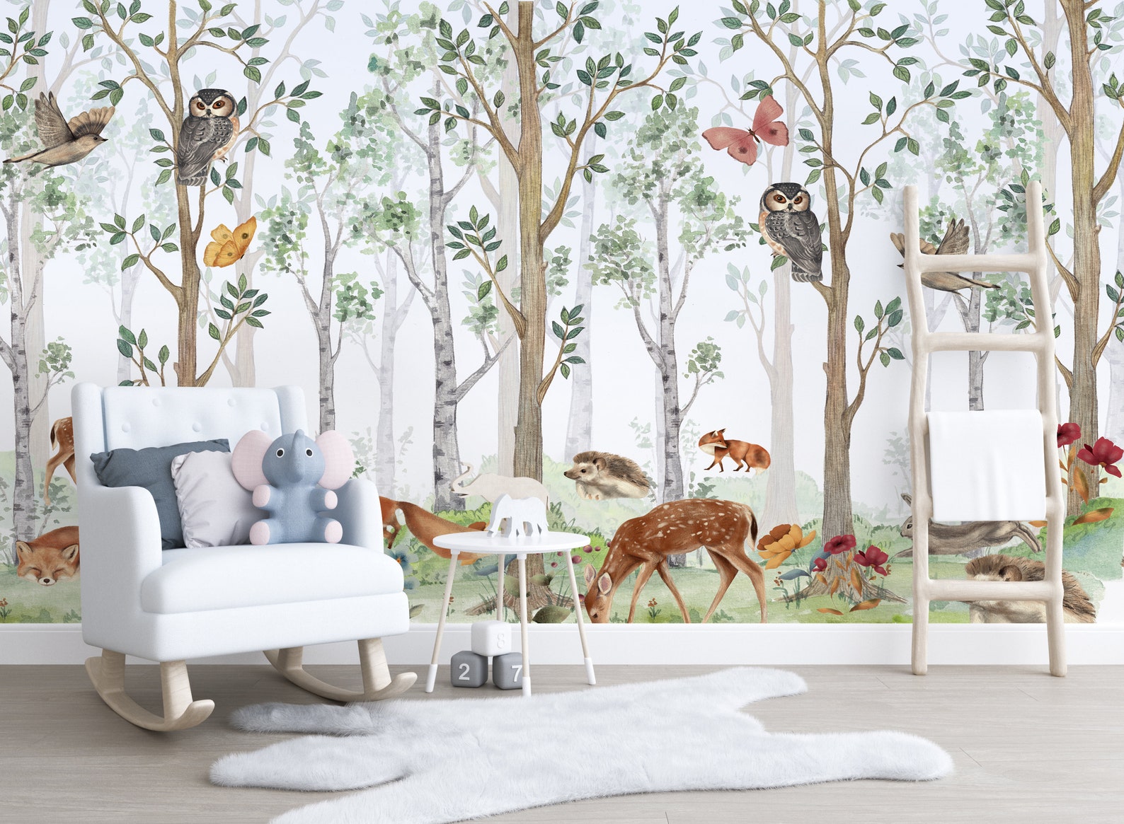 Woodland Nursery Wallpaper/wallpaper for Nursery/woodland - Etsy