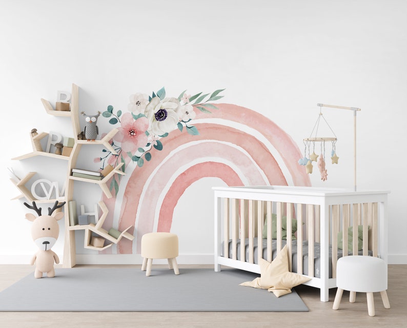 Rainbow Wall Sticker Baby Girl Nursery Stickers Rainbow Wall Etsy