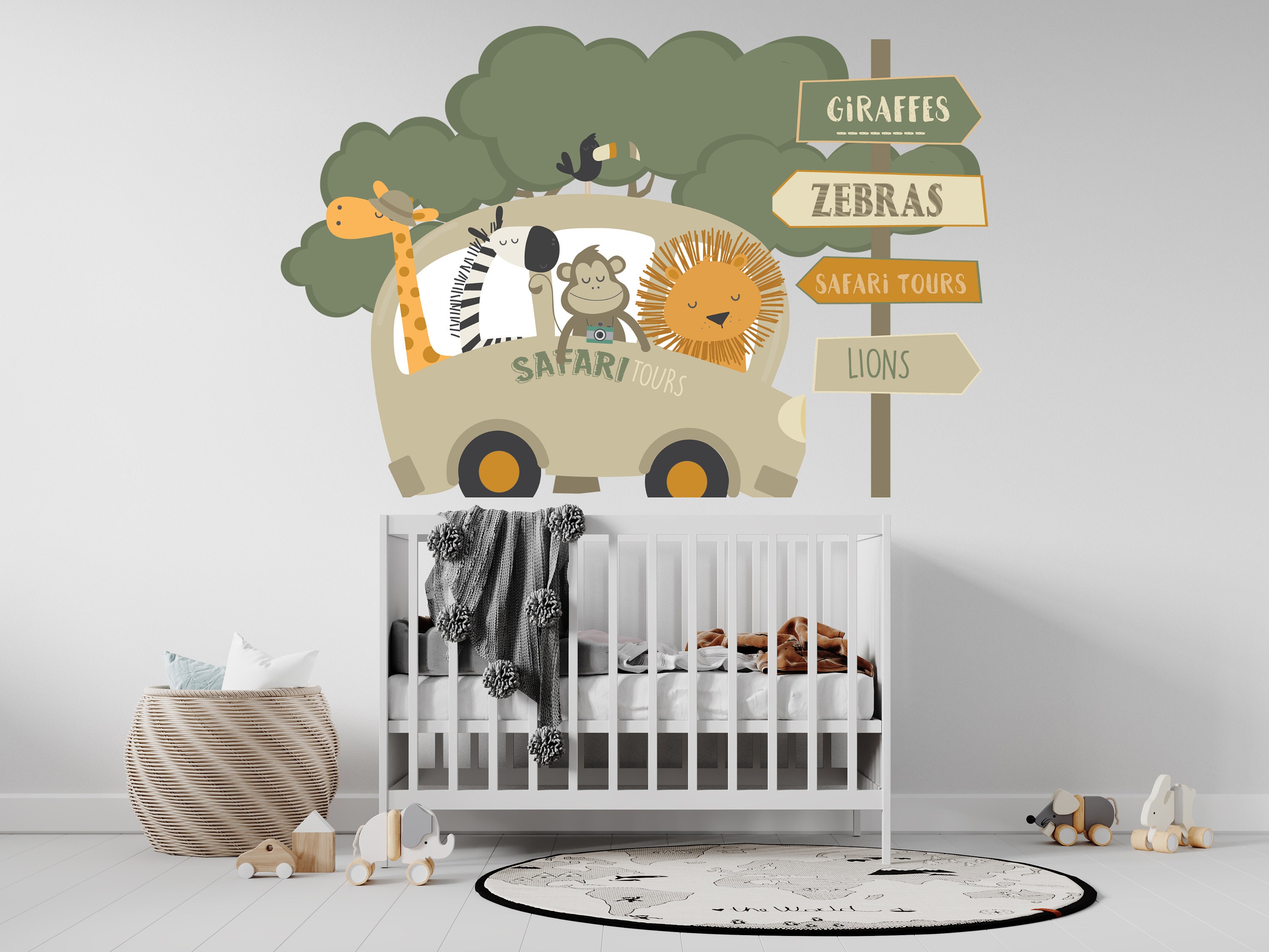 Safari Wall Stickers Safari Wall Decals Children's Etsy Canada