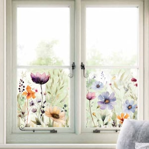 Película para ventanas con privacidad, película estática para ventanas, película para ventanas, vinilo estampado para ventanas, película estática para ventanas, película floral para ventanas