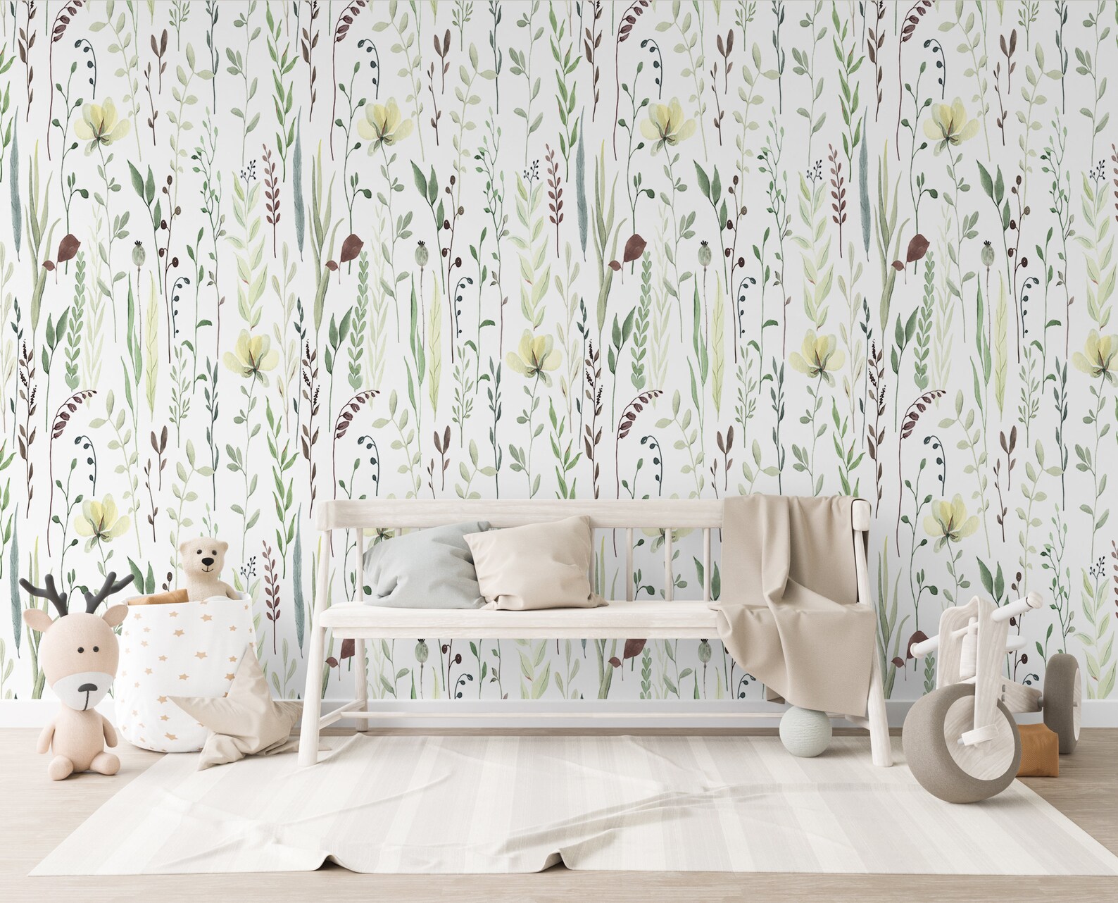 Nursery Wallpaper Wallpaper for Nursery Floral Wallpaper Etsy UK