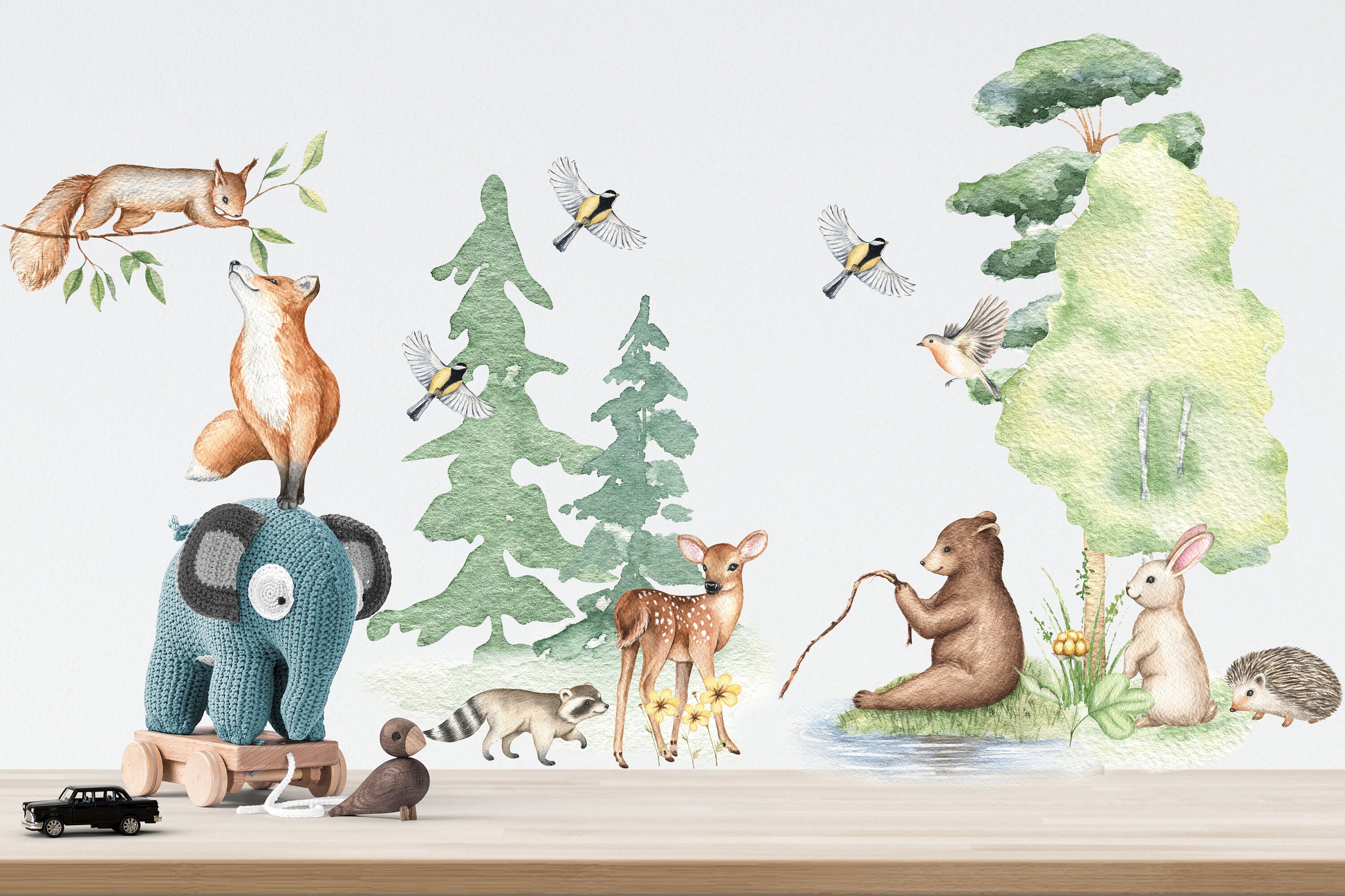 Woodland Nursery Decor In The UK Nursery wall décor Woodland Etsy