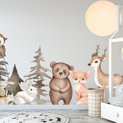 Woodland Nursery Decor in the UK Nursery Wall Décor Woodland Etsy UK