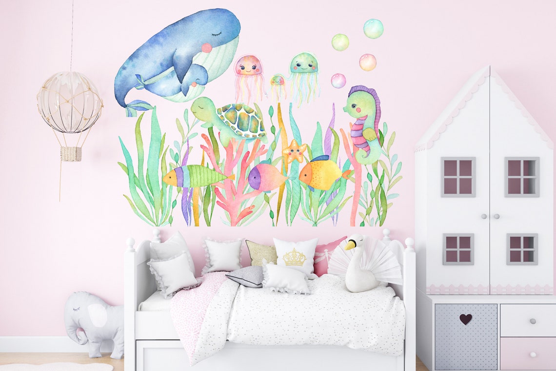 Ocean Wall Stickers Under the sea stickers fish wall | Etsy