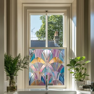 Art-Deco-Fensterfolie, Sichtschutz-Fensterfolie, Fensterfolie, Dekorative Glasmalerei-Fensterfolie, Küchen-Fensterfolie, Glasmalerei-Fensterfolie