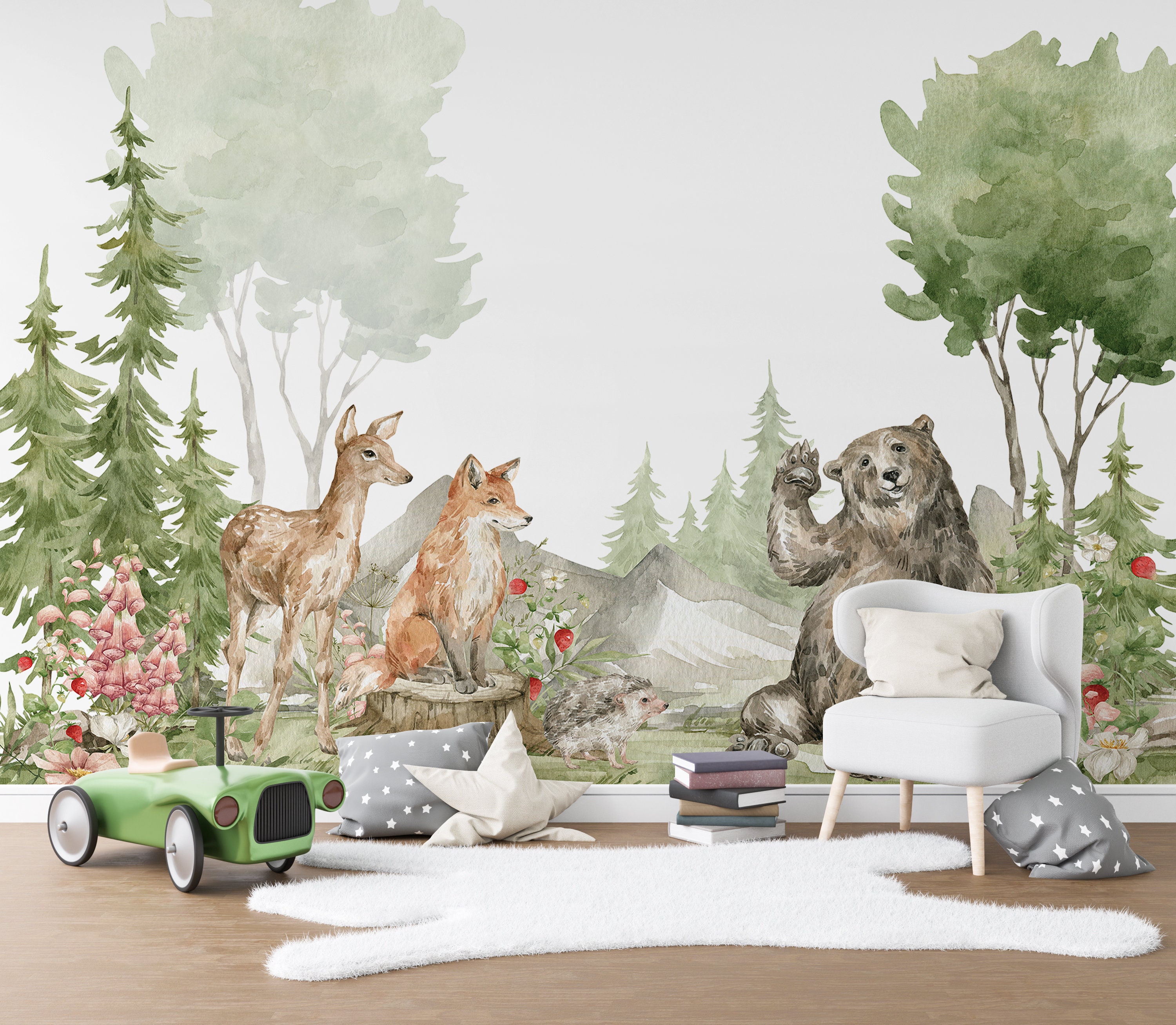 Woodland Nursery Wallpaper/wallpaper for Nursery/woodland Etsy