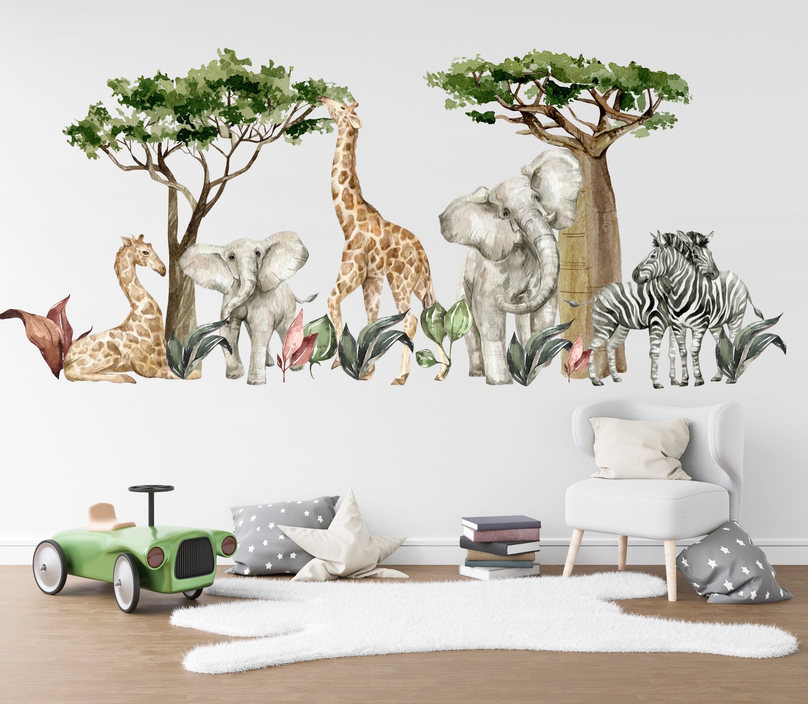 Nursery Wall Stickers Jungle Animal Wall Stickers Safari Etsy