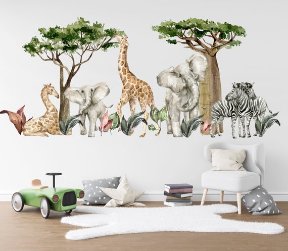 Nursery Wall Stickers, Jungle Animal Wall Stickers, Safari Wall Stickers,  Safari wall decals, Jungle Stickers For Walls, Safari Wallpaper