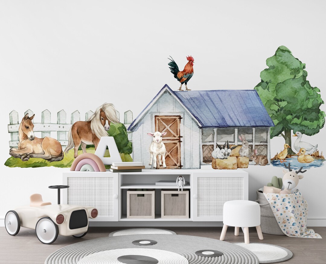 Nursery Wall Stickers, Tractor Wall Stickers, Farm Yard Wall Stickers