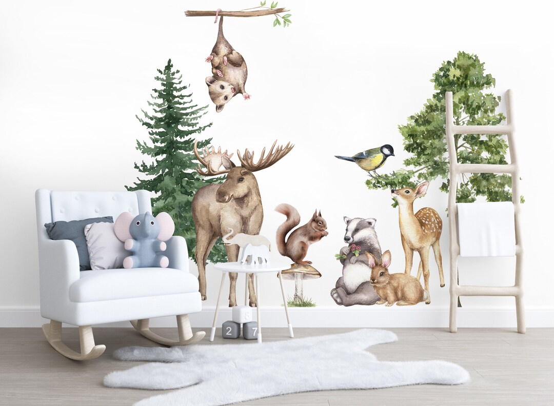 Woodland Wall Stickers, Woodland Animal Wall Stickers, Woodland Tree