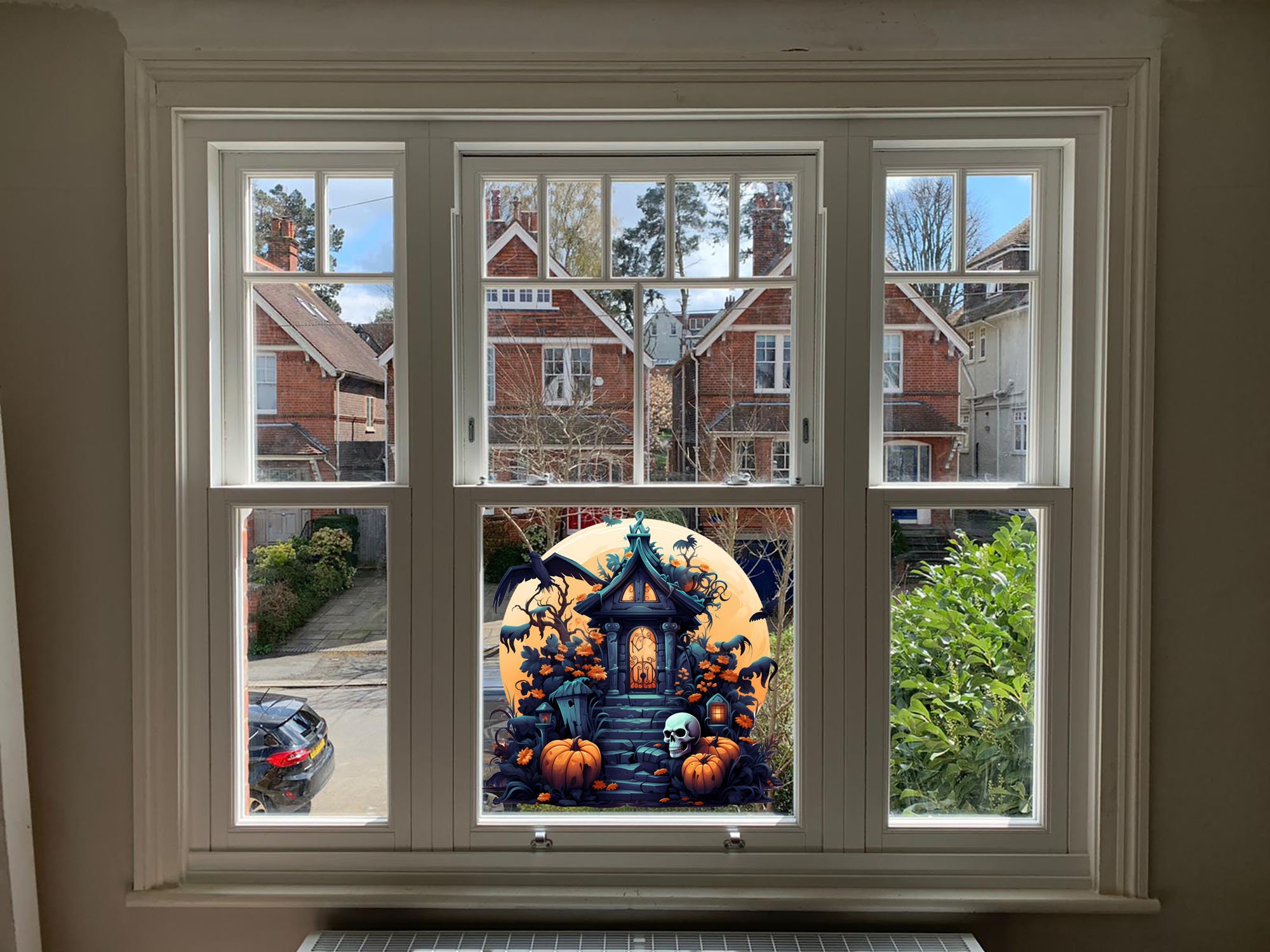 Effrayante Halloween Fenêtre Autocollants Décorations,Fenêtre