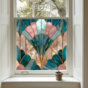 Art Deco Window Film, Privacy Window Film, Window Film, Decorative Window Film, Patterned Window Film, Coloured Window Film, Stained Glass