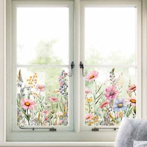 Película para ventanas con privacidad, película estática para ventanas, película para ventanas, vinilo estampado para ventanas, película estática para ventanas, película floral para ventanas