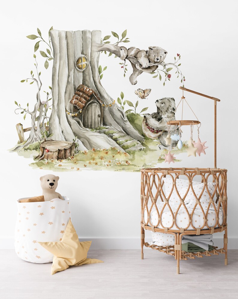 Woodland Wall Stickers Nursery Wall Stickers Woodland Etsy