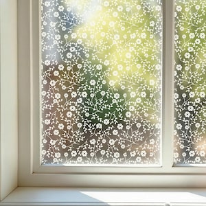 Frosted Privacy Window Film, Patterned Privacy Window Film, Window Film, Patterned Window Vinyl, Static Cling, Privacy Window Film