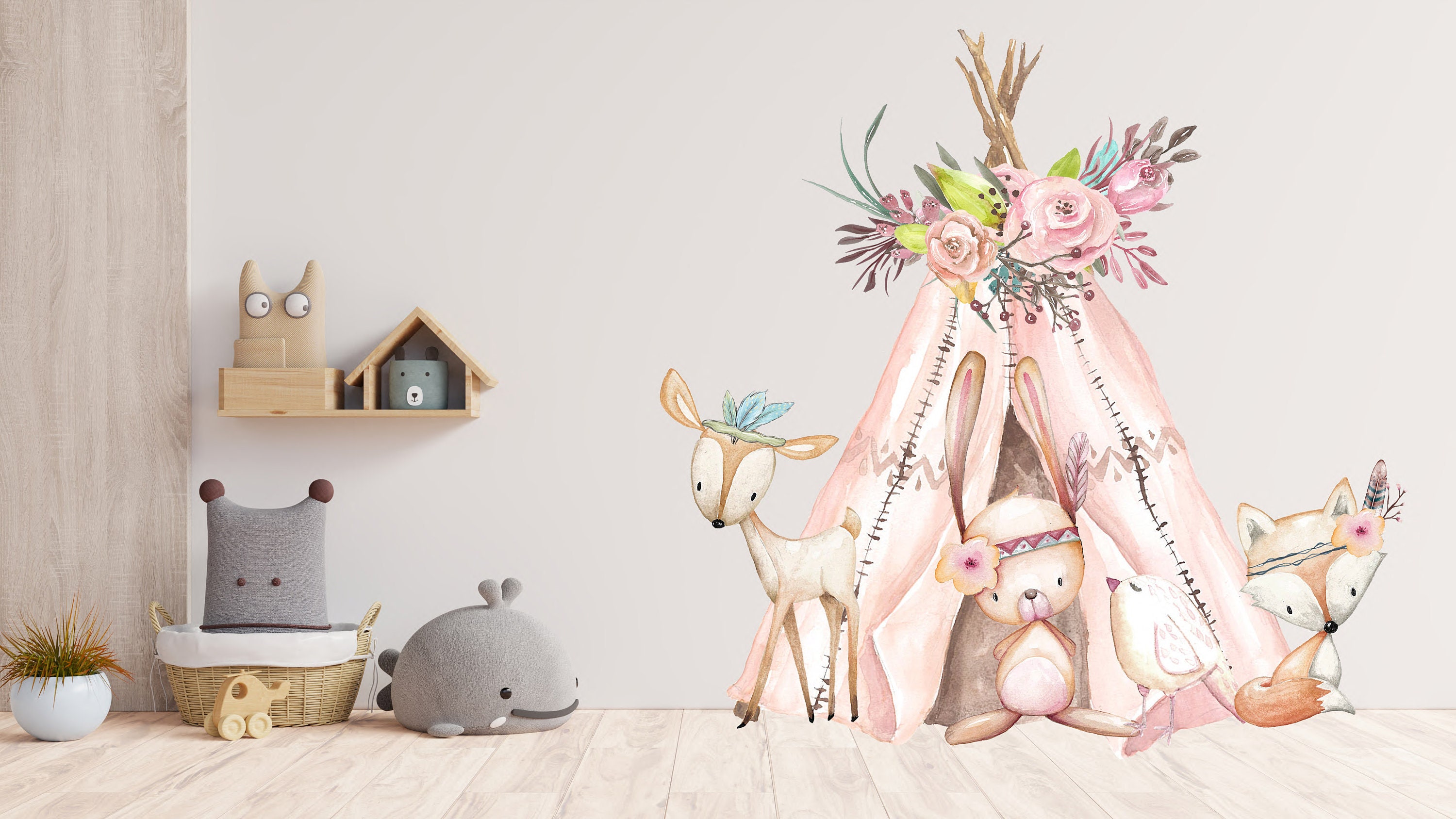 Woodland Animal Wall Stickers Wall Stickers Nursery Wall Etsy UK